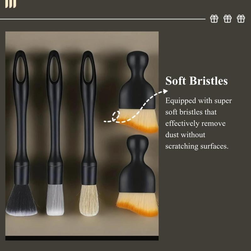 🔥Last Day 49% OFF - 4 Counts Set Soft Professional Portable Brush for Car Interior Cleaning & Dust Removal