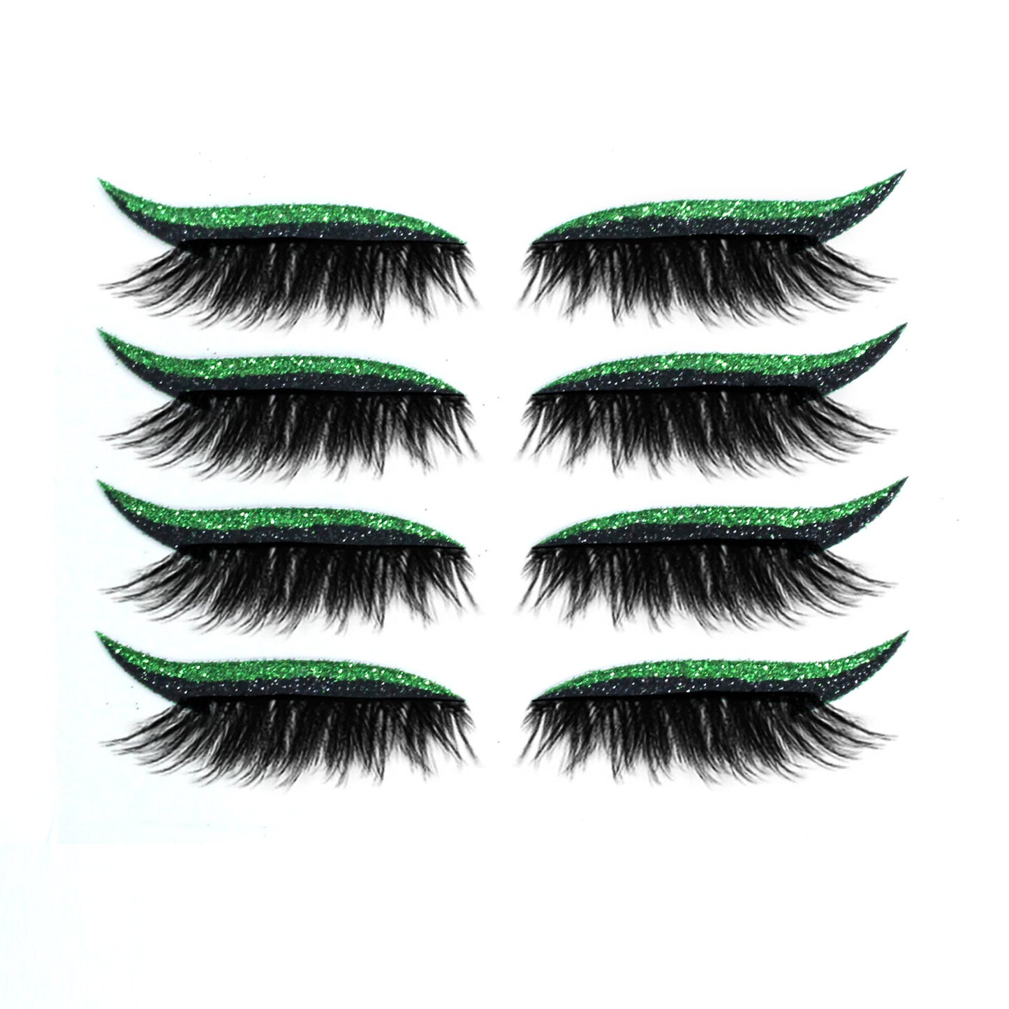8 Colors Reusable Eyeliner And Eyelash Stickers With Glitter