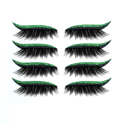 8 Colors Reusable Eyeliner And Eyelash Stickers With Glitter