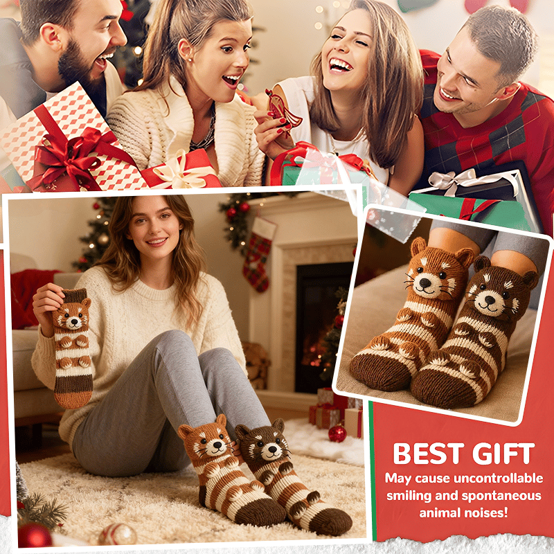 🎅🔥Christmas Winter Sale 49% OFF – Cozy 3D Knit Animal Socks, Cute & Comfy for You or a Lovely Gift 💝
