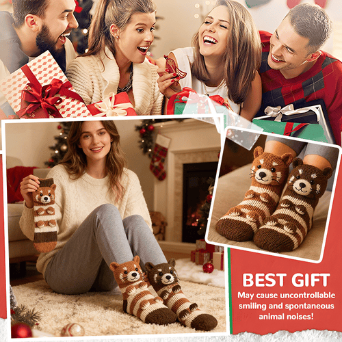 🎅🔥Christmas Winter Sale 49% OFF – Cozy 3D Knit Animal Socks, Cute & Comfy for You or a Lovely Gift 💝