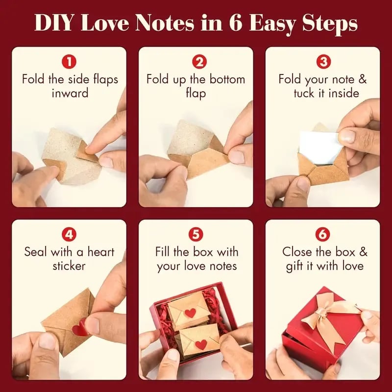 💖Hot Sale Valentine's Day🌹DIY Love Notes Box – Mini Blank Cards & Envelopes ✨💖