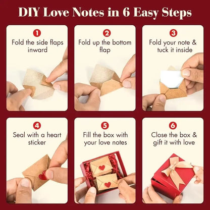 💖Hot Sale Valentine's Day🌹DIY Love Notes Box – Mini Blank Cards & Envelopes ✨💖
