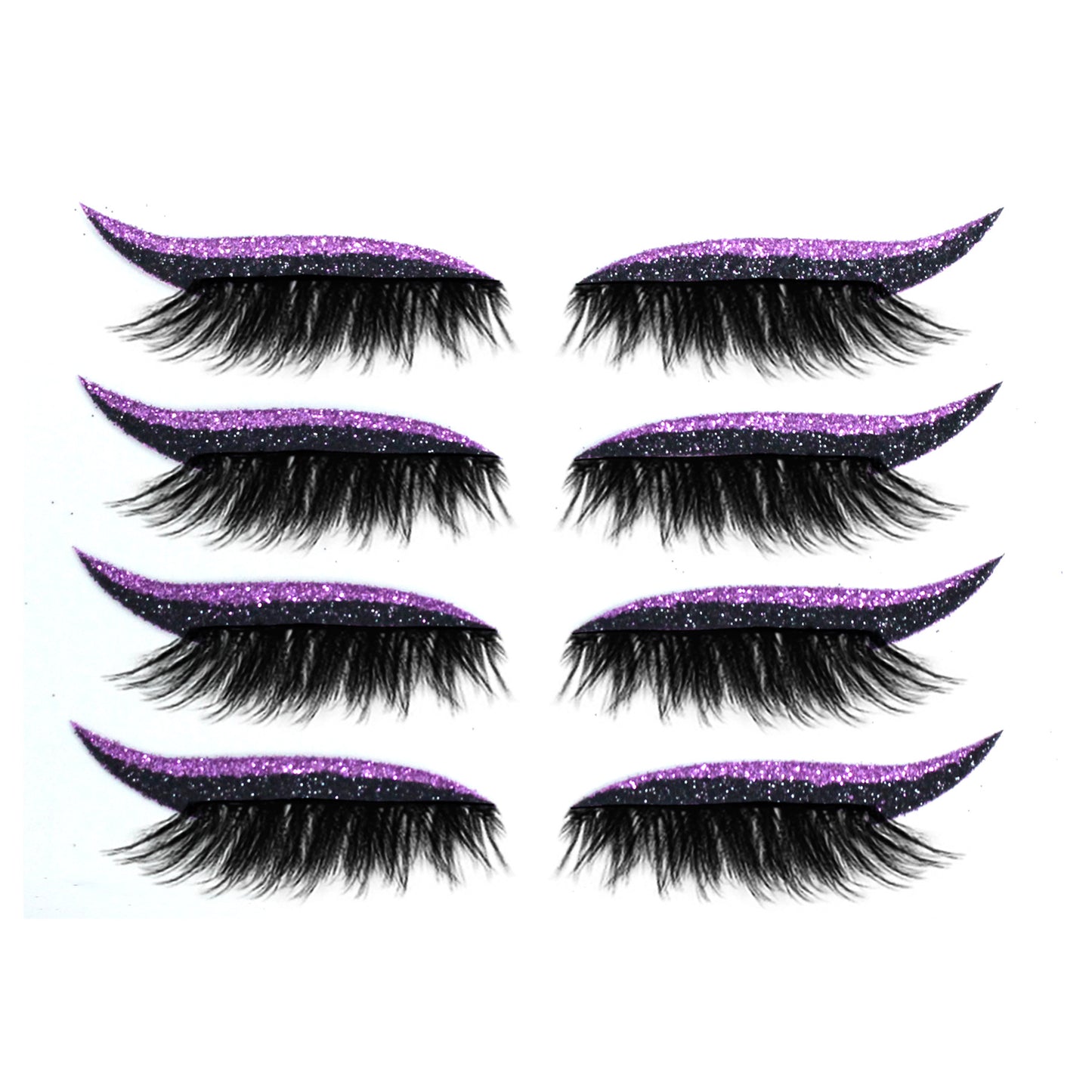 8 Colors Reusable Eyeliner And Eyelash Stickers With Glitter