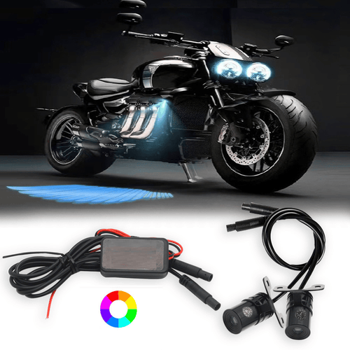 Motorcycle lights flashing angel wing lights