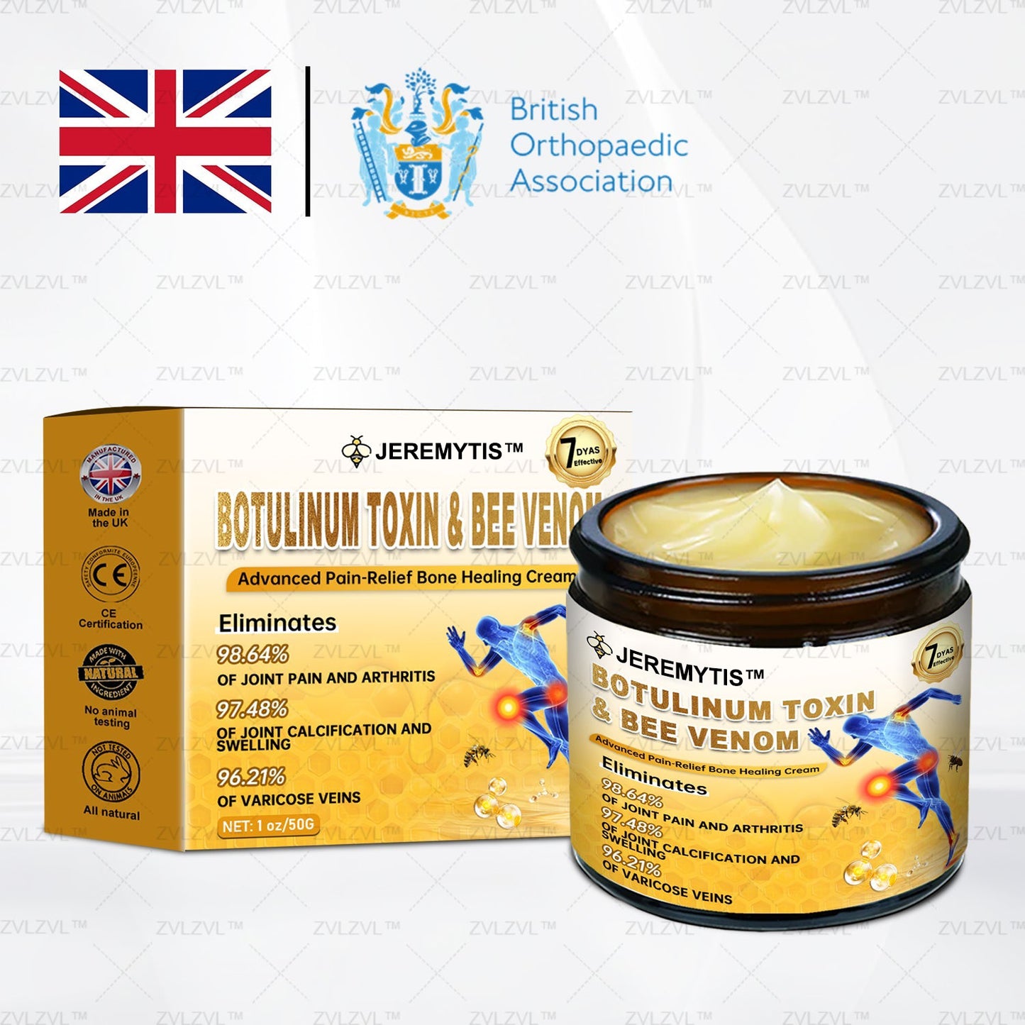 🥇The 2025 British Society for Rheumatology Awards Winner 👨‍⚕️JEREMYTIS™ Botox & Bee Venom Pain Relief & Bone Healing Dual Action Soothing Cream