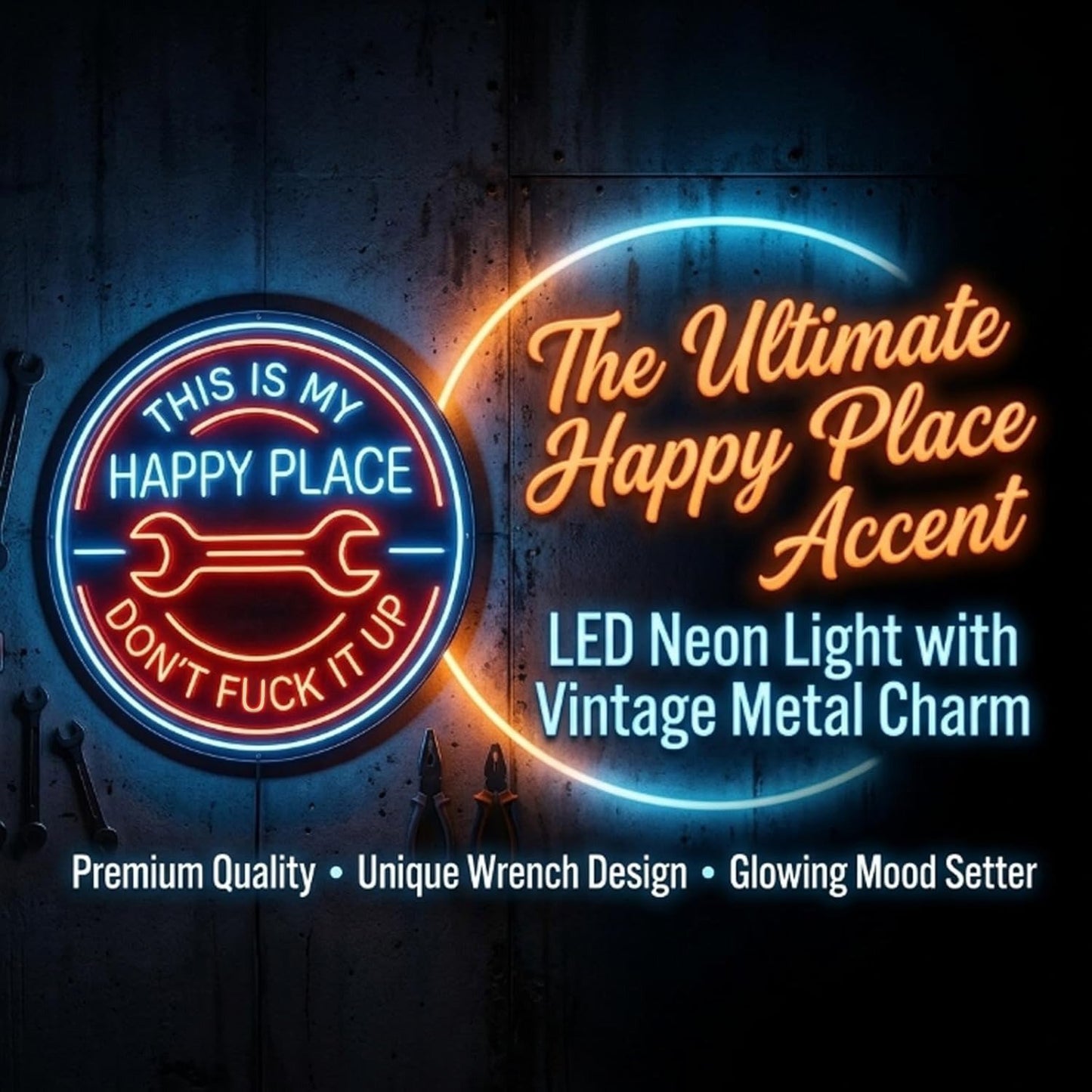 🔥Last Day 70% OFF - ⚡🛠️This Is My Happy Place Neon Garage Sign