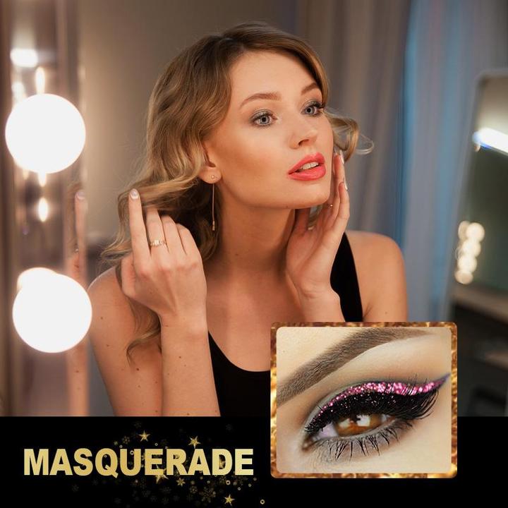 8 Colors Reusable Eyeliner And Eyelash Stickers With Glitter
