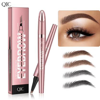 Waterproof Micro-Fork Eyebrow Pencil, Long-Lasting Brow Pen for Daily Use & Soft Glam