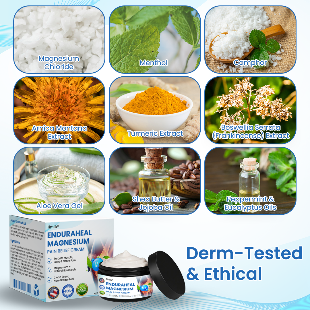 【Official Flagship Store】 EnduraHeal Magnesium Pain Relief Cream (Treats Arthritis, Neuropathy, Rheumatism, Sports Injuries & More)