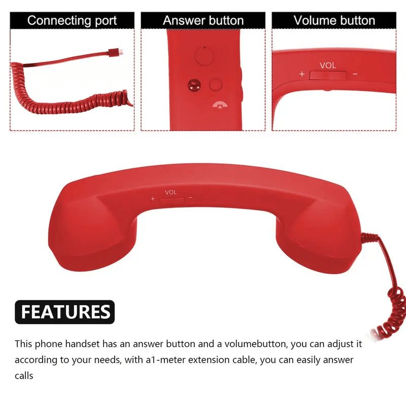 🎄Christmas Sale 49% OFF📞Bluetooth Retro Phone Handset Type-C