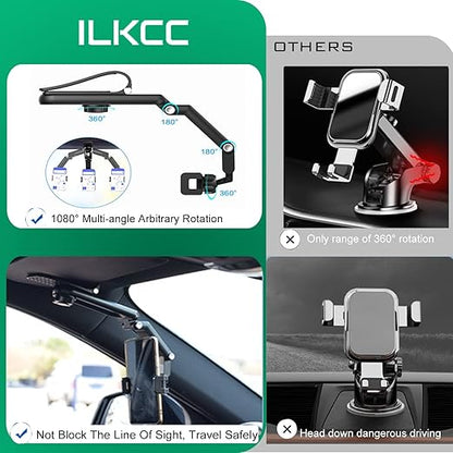 🚗✨Adjustable 1080° Sun Visor Phone Holder – exavon Universal Mount for Car & Anywhere