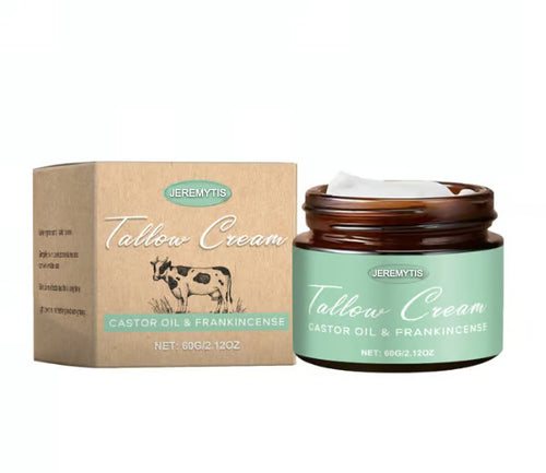 🌿 Organic Whipped Tallow Balm with Castor Oil & Frankincense for Natural Skincare & Moisturizing ✨