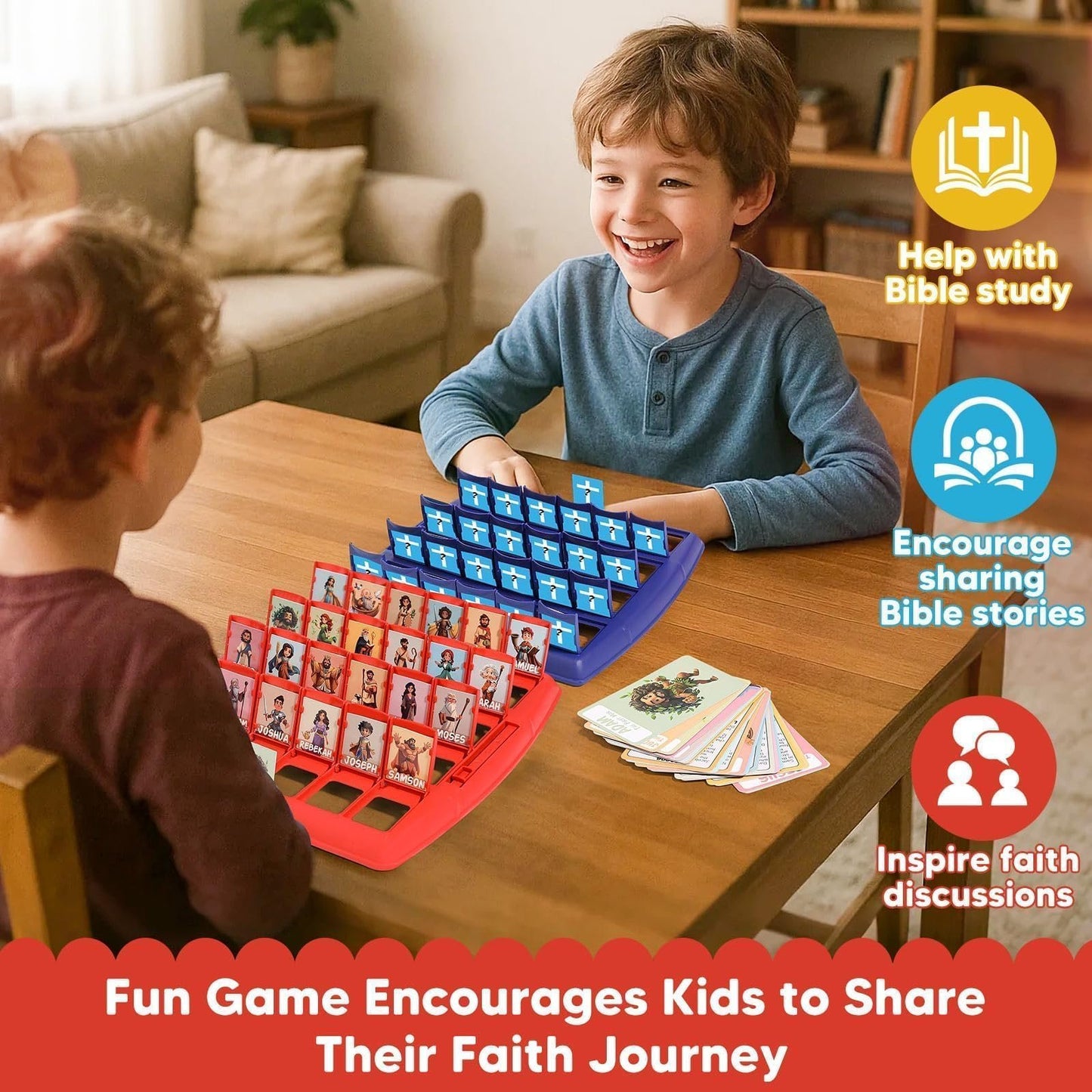 🔥LAST DAY 49% OFF✝️Guess Bible Who I Am Board Games for Kids🎁Christian Catholic Gifts