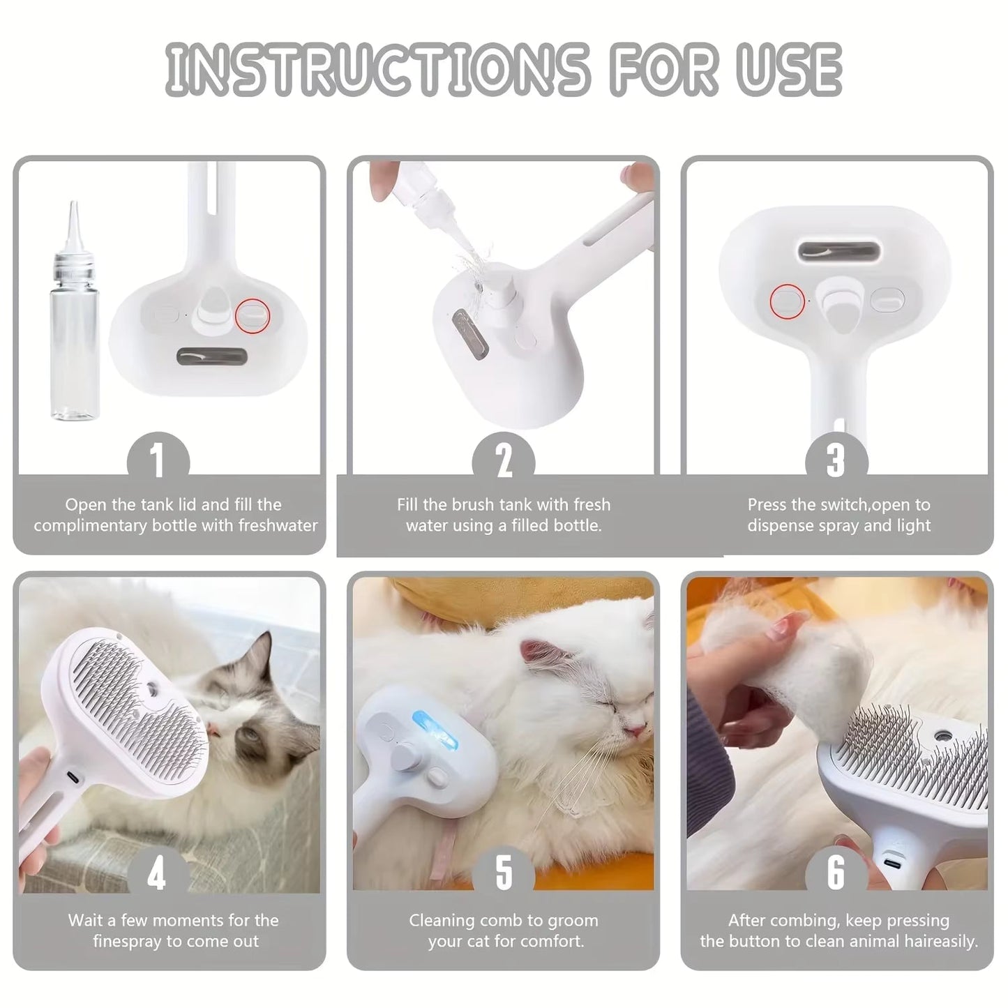 Pet Hair Remover Spray Comb