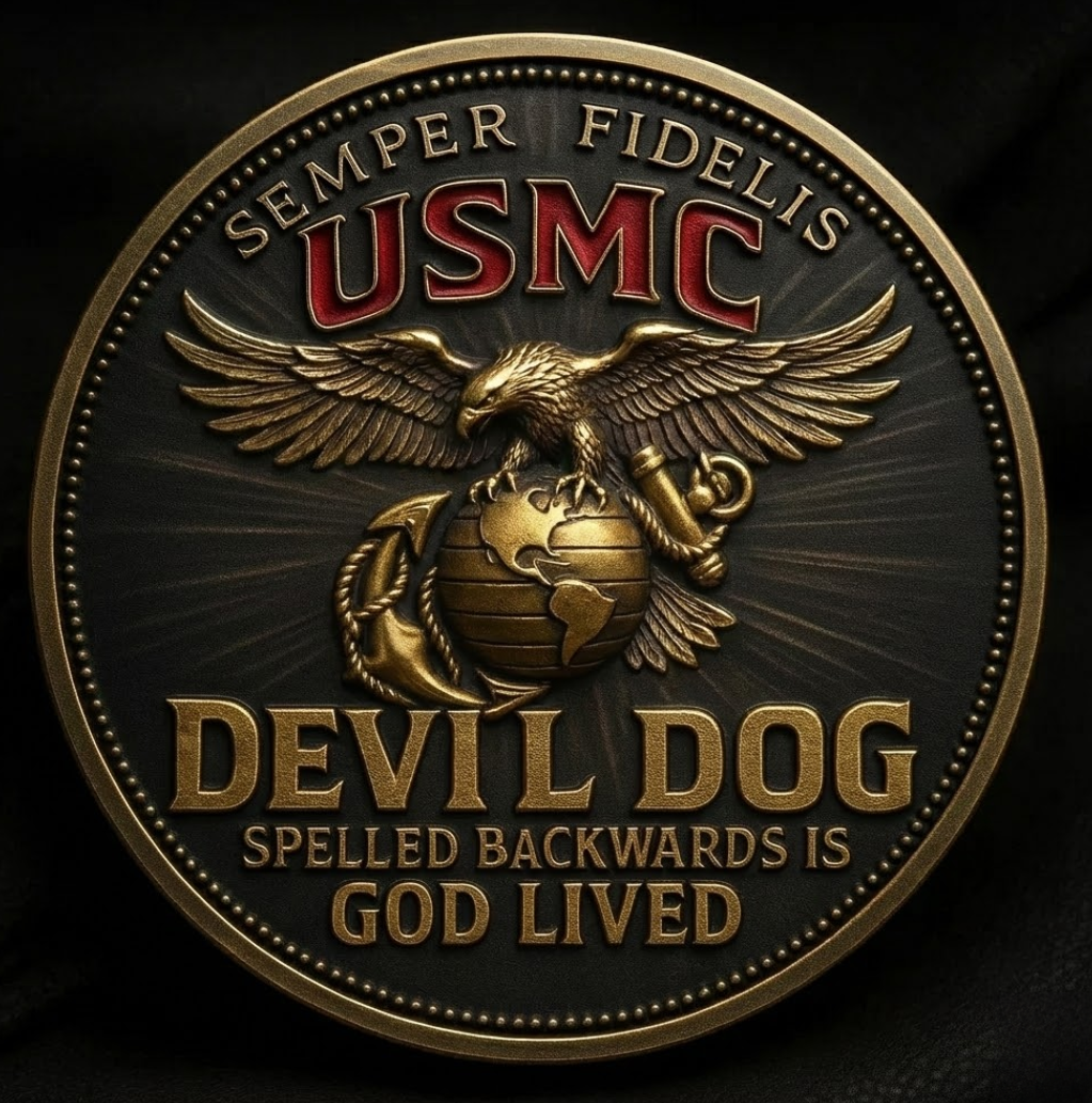 🦅 USMC “Devil Dog – Guided by Faith” Commemorative Coin 🇺🇸