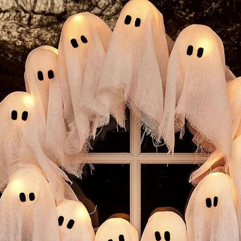 Last Day Promotion 50% OFF - Glowing White Ghost Wreath