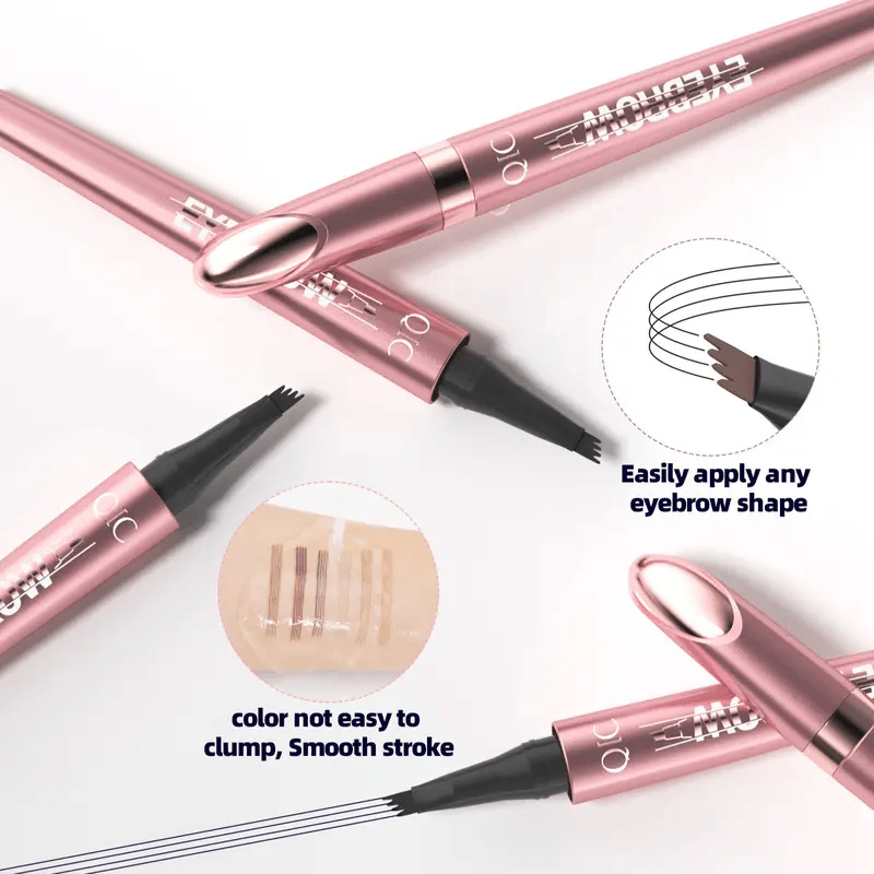 Waterproof Micro-Fork Eyebrow Pencil, Long-Lasting Brow Pen for Daily Use & Soft Glam