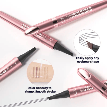 Waterproof Micro-Fork Eyebrow Pencil, Long-Lasting Brow Pen for Daily Use & Soft Glam