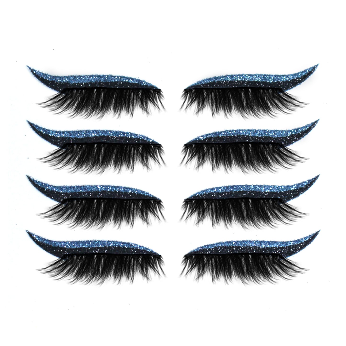8 Colors Reusable Eyeliner And Eyelash Stickers With Glitter