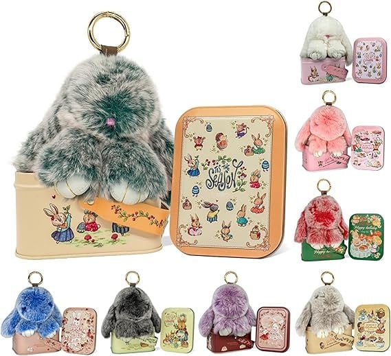 💥Handmade Soft  Christmas Bunny Charms