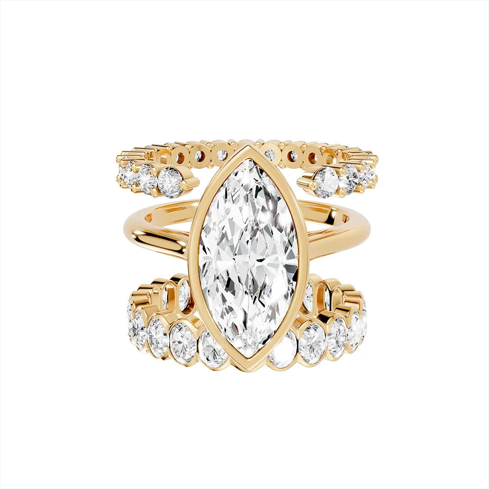 💍3-in-1 Brilliantly Ultra-Shiny Bezel Marquise Ring💍