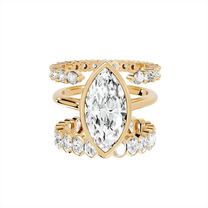 💍3-in-1 Brilliantly Ultra-Shiny Bezel Marquise Ring💍
