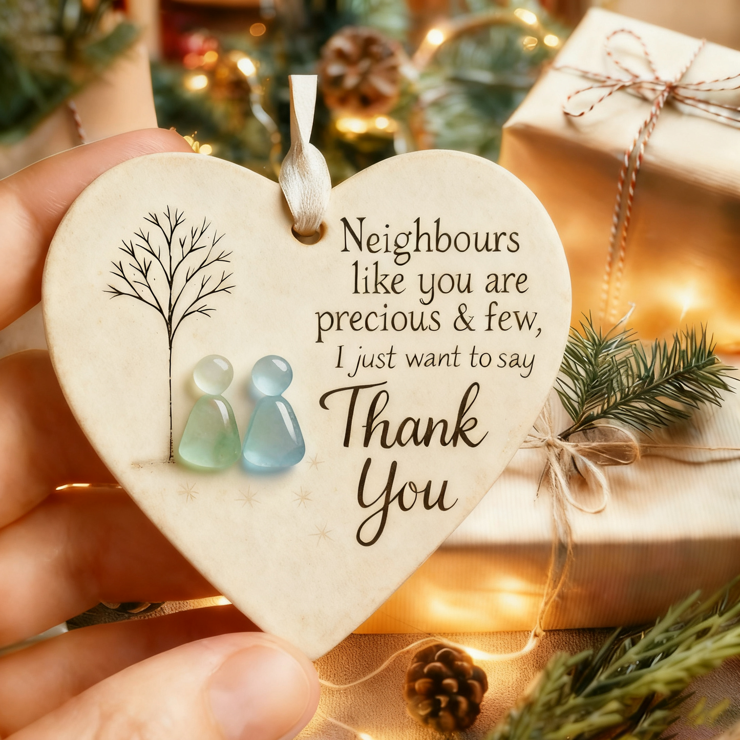 "Thank You Neighbours" Heart - Shaped Ornament