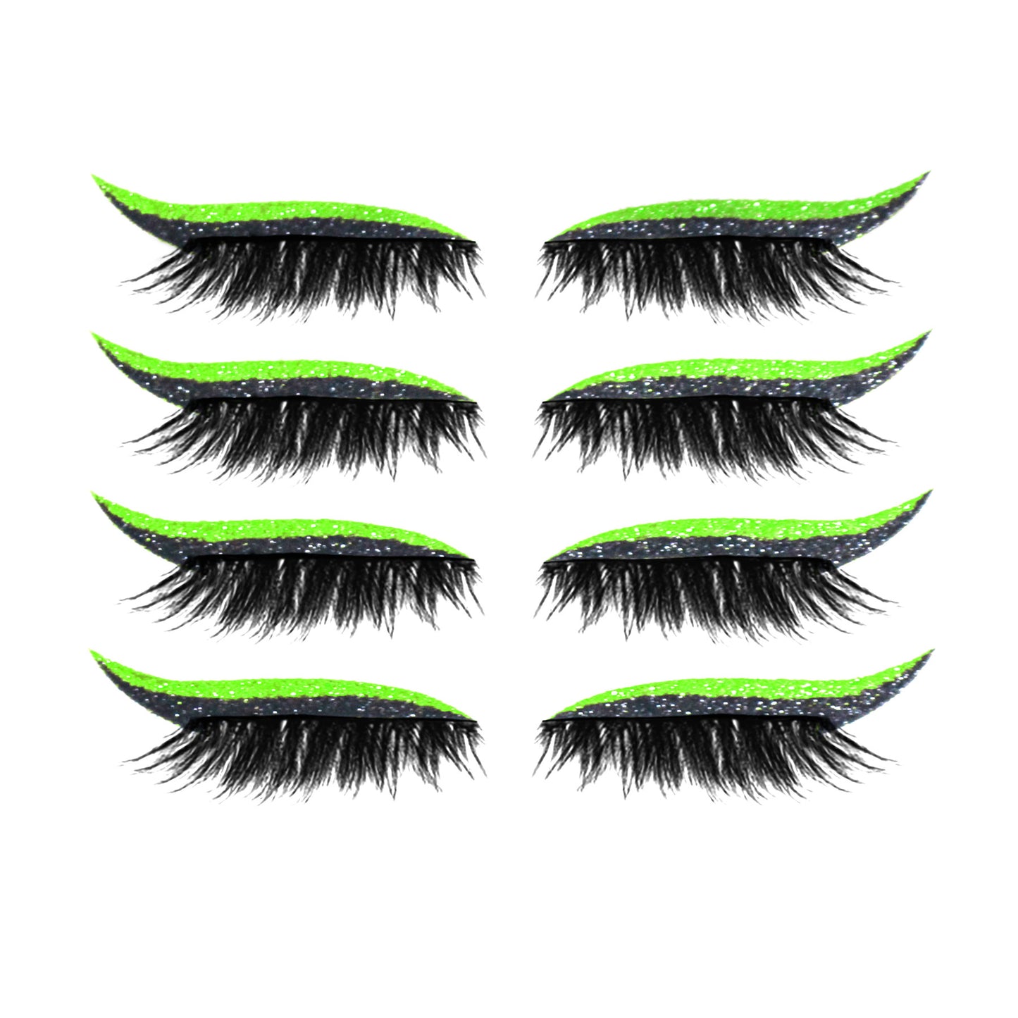 8 Colors Reusable Eyeliner And Eyelash Stickers With Glitter