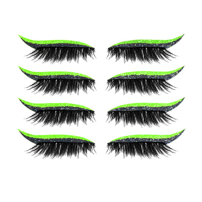 8 Colors Reusable Eyeliner And Eyelash Stickers With Glitter