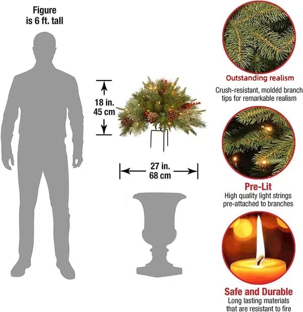 🎅HOT SALE 49% OFF🎄🔥Pre-lit Artificial Christmas Tree Urn Filler💐