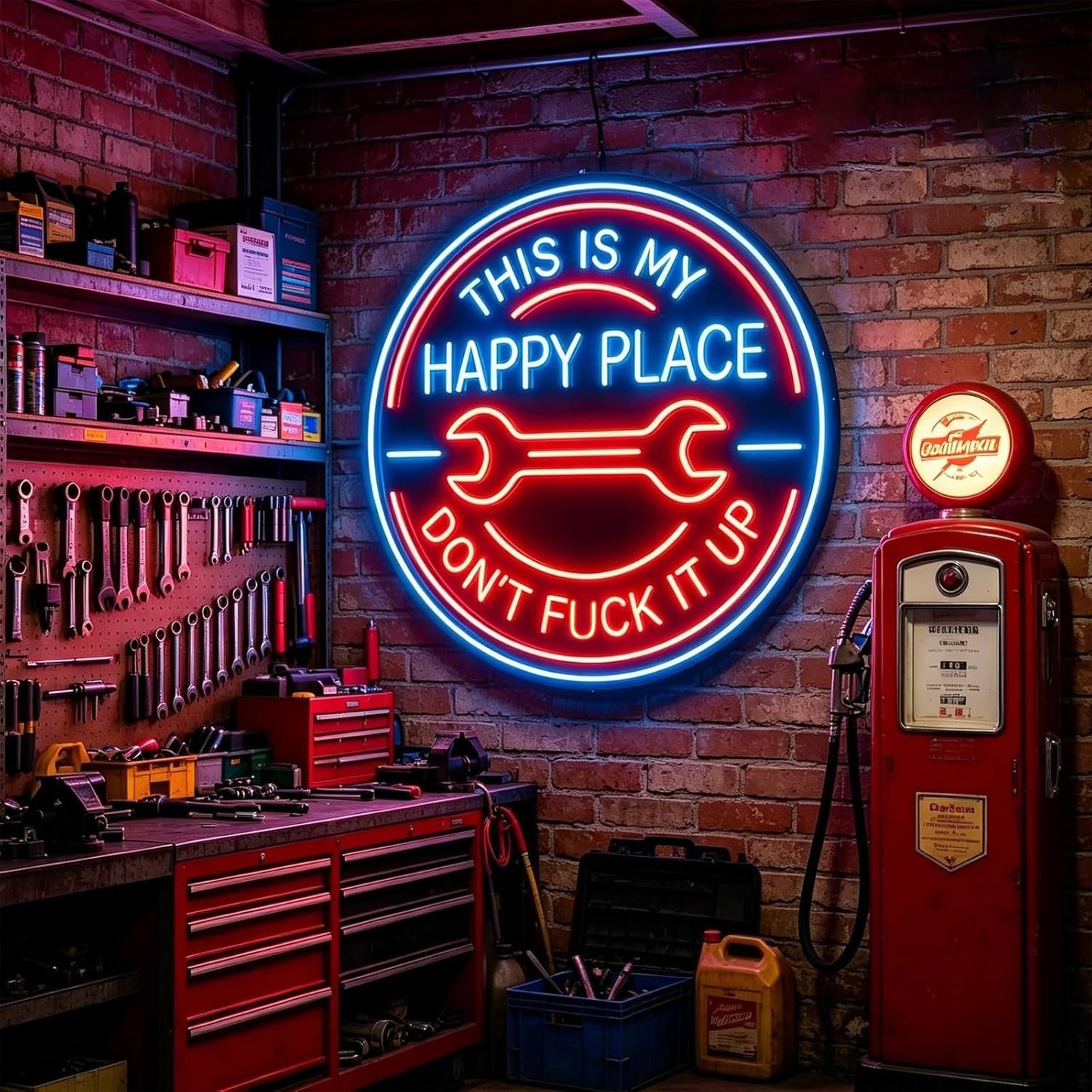 🔥Last Day 70% OFF - ⚡🛠️This Is My Happy Place Neon Garage Sign