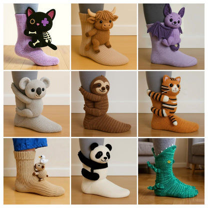 🎅🔥Christmas Winter Sale 49% OFF – Cozy 3D Knit Animal Socks, Cute & Comfy for You or a Lovely Gift 💝