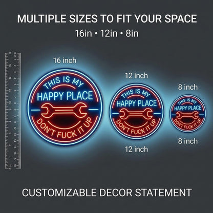 🔥Last Day 70% OFF - ⚡🛠️This Is My Happy Place Neon Garage Sign