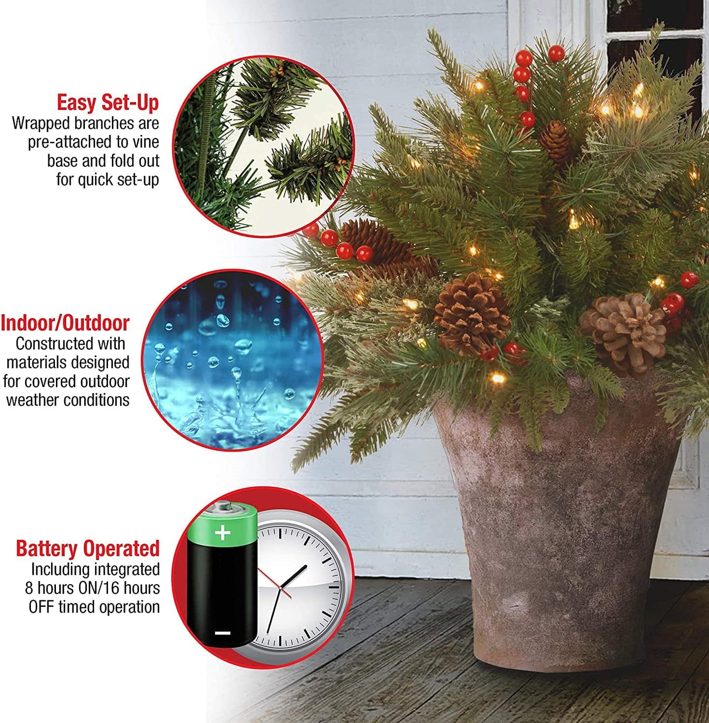 🎅HOT SALE 49% OFF🎄🔥Pre-lit Artificial Christmas Tree Urn Filler💐