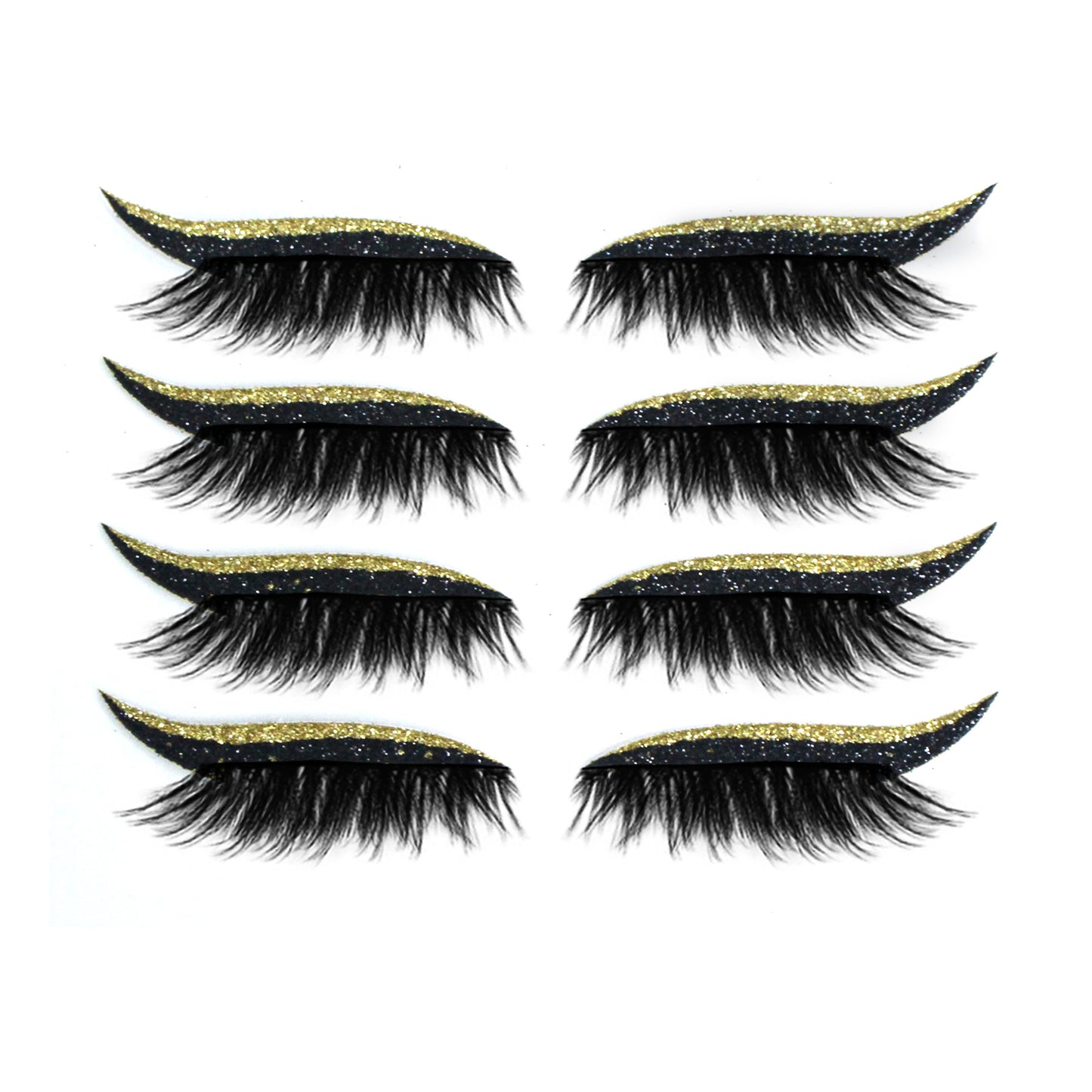 8 Colors Reusable Eyeliner And Eyelash Stickers With Glitter