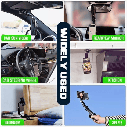 🚗✨Adjustable 1080° Sun Visor Phone Holder – exavon Universal Mount for Car & Anywhere