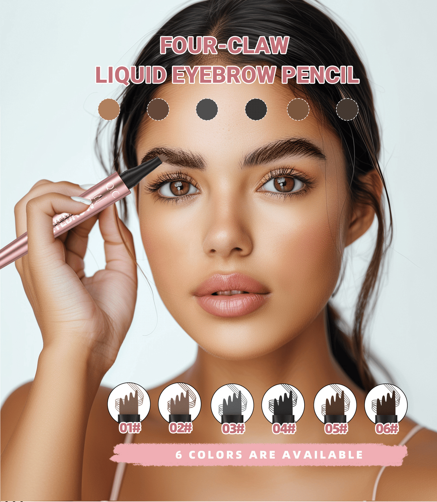 Waterproof Micro-Fork Eyebrow Pencil, Long-Lasting Brow Pen for Daily Use & Soft Glam