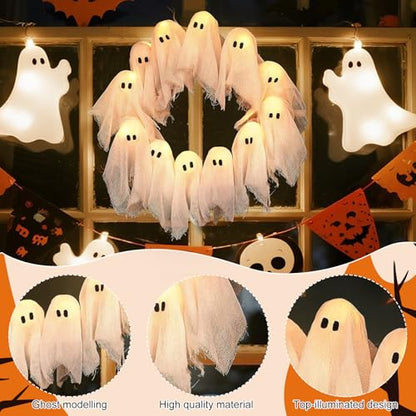 Last Day Promotion 50% OFF - Glowing White Ghost Wreath