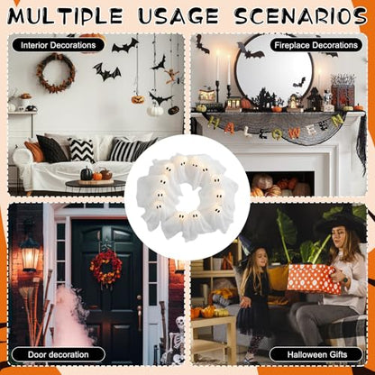 Last Day Promotion 50% OFF - Glowing White Ghost Wreath