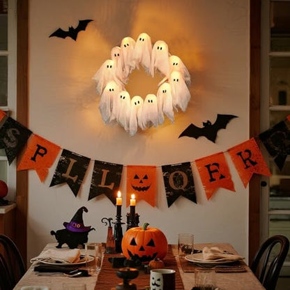 Last Day Promotion 50% OFF - Glowing White Ghost Wreath