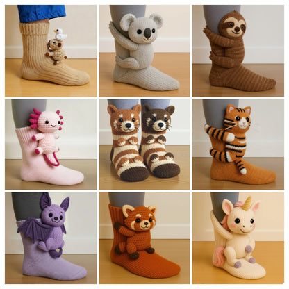🎅🔥Christmas Winter Sale 49% OFF – Cozy 3D Knit Animal Socks, Cute & Comfy for You or a Lovely Gift 💝