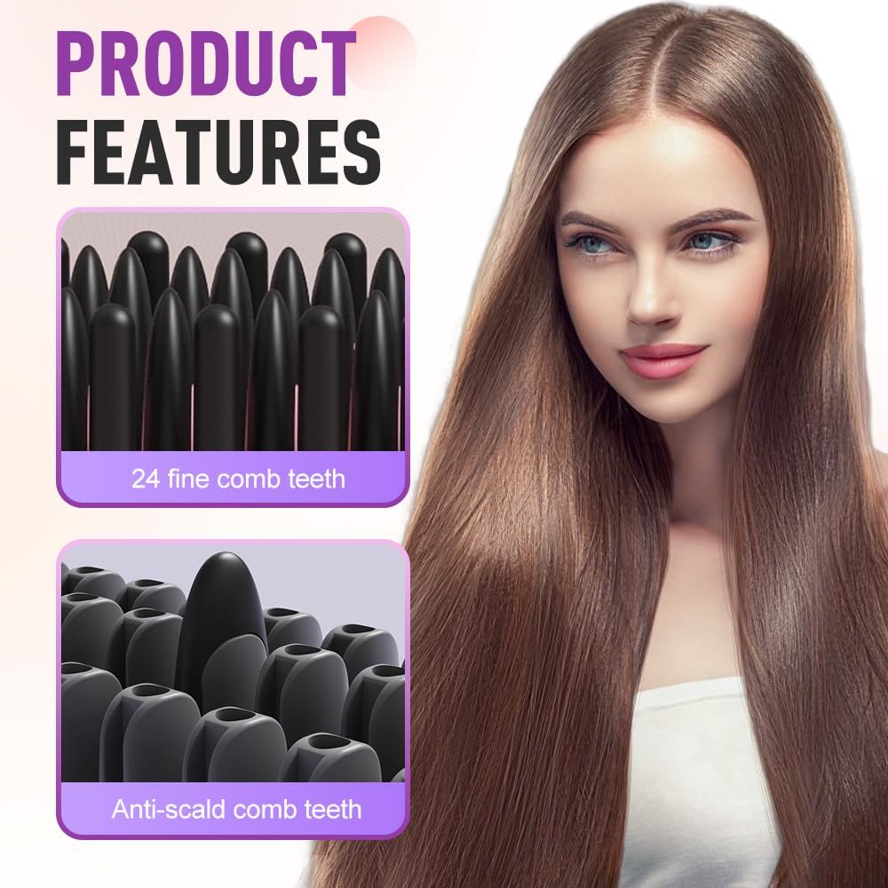 🔥Last Day 49% OFF - Cordless Hot Brush, Wireless Straightener for Straight to Wavy Hair