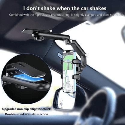 🚗✨Adjustable 1080° Sun Visor Phone Holder – exavon Universal Mount for Car & Anywhere