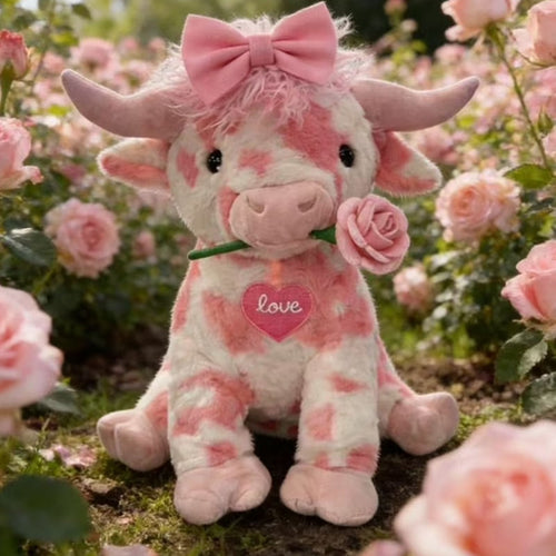 🐮💗Valentine’s Day Pink Highland Cow Plush – The Cutest Way to Say “I Love You” 💕