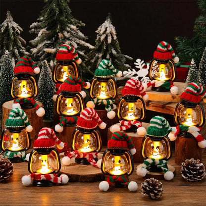 🎄Early Christmas Sale 49% - Christmas Decoration Mini Snowman Lantern with Hats and Scarves