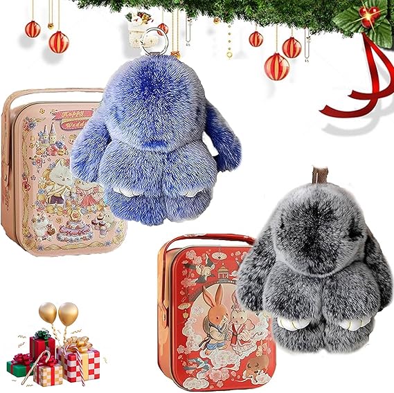 💥Handmade Soft  Christmas Bunny Charms