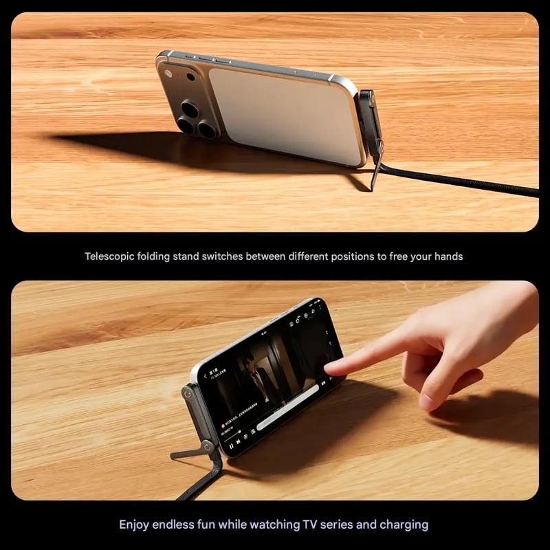 ⚡2-in-1 Invisible Holder Charger Cable – Fast Charging Cord with Built-In Phone Stand