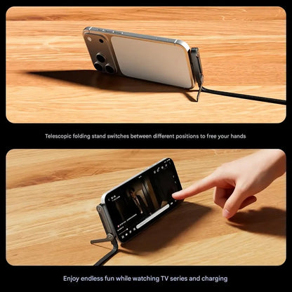 ⚡2-in-1 Invisible Holder Charger Cable – Fast Charging Cord with Built-In Phone Stand