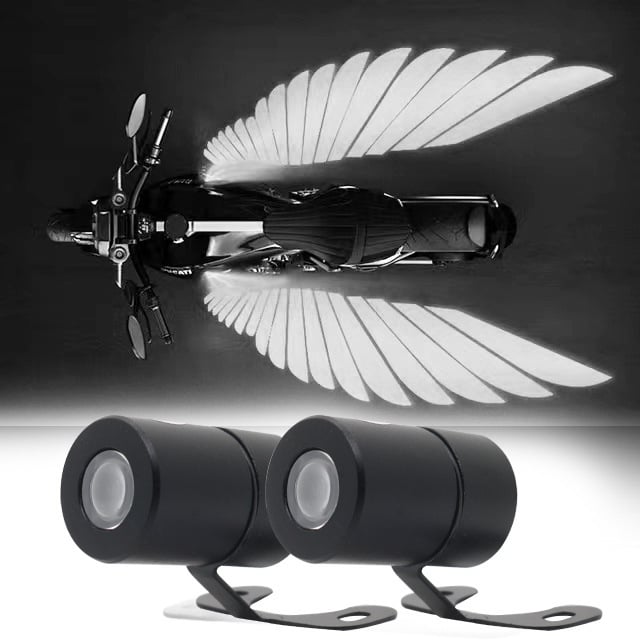 Motorcycle lights flashing angel wing lights